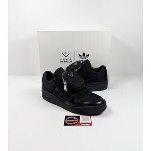 Size 9.5 - Prada x adidas Forum Low Black RETAIL $850!